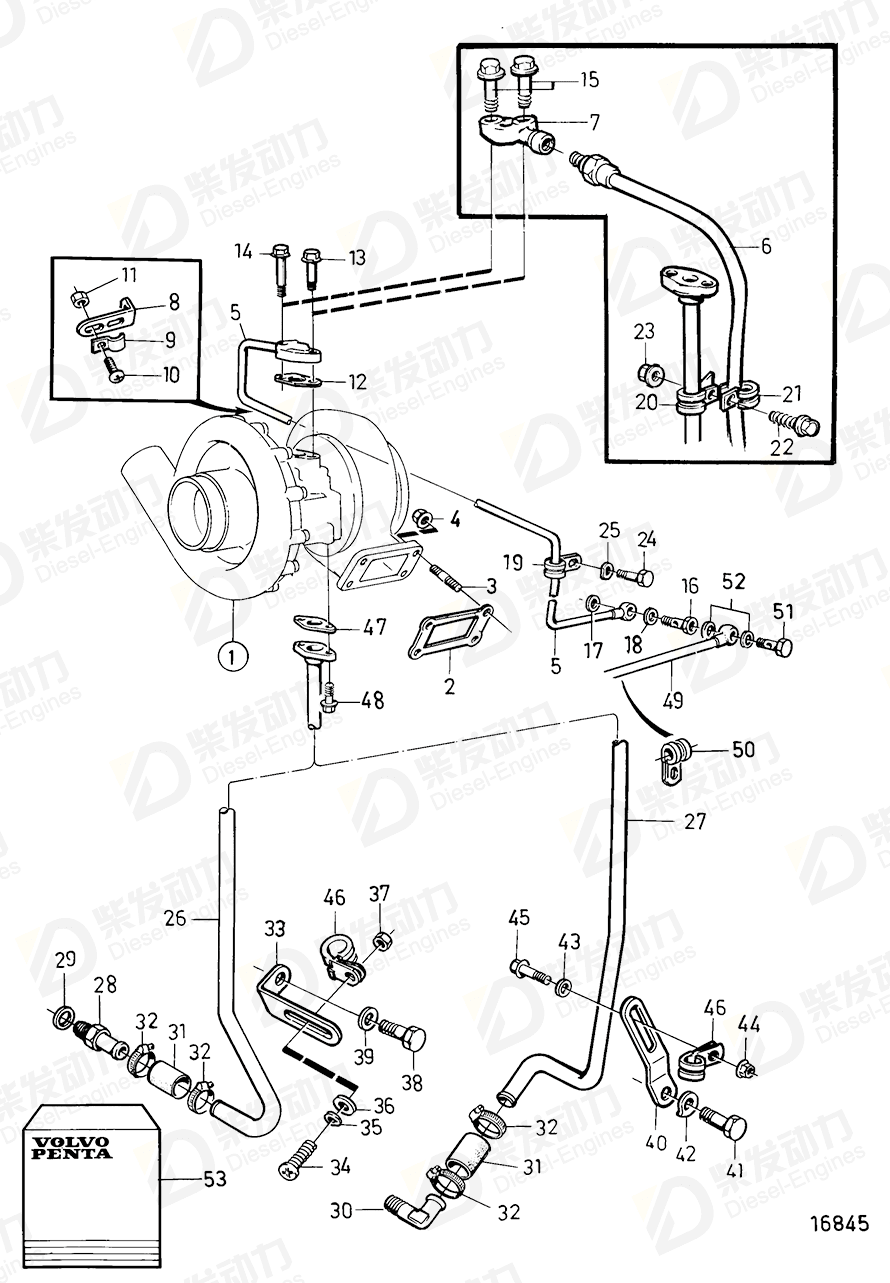 volvo penta Turbocharger 3802086 Drawing